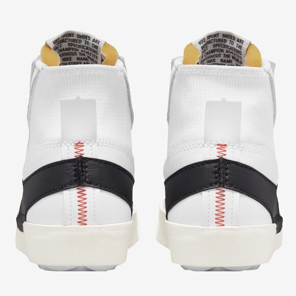 NIKE 9.5 Men’s White Black Blazer Mid '77 Jumbo with Orange Thread Detail - Picture 3 of 14